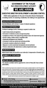 The Ravi Urban Development Authority (RUDA) is accepting applications for the following posts in Lahore, Punjab, Pakistan