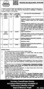 Most recent announcement about careers with Board of Revenue Jobs 2024 (BOR Punjab): Applications are being accepted