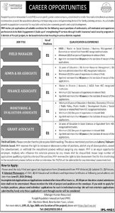 Most recent announcement regarding Punjab Population Innovation Fund (PPIF) Jobs 2024: Applications are being accepted